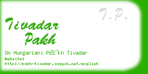 tivadar pakh business card